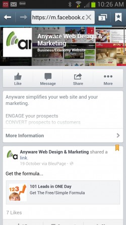 facebook mobile site facebook mobile site